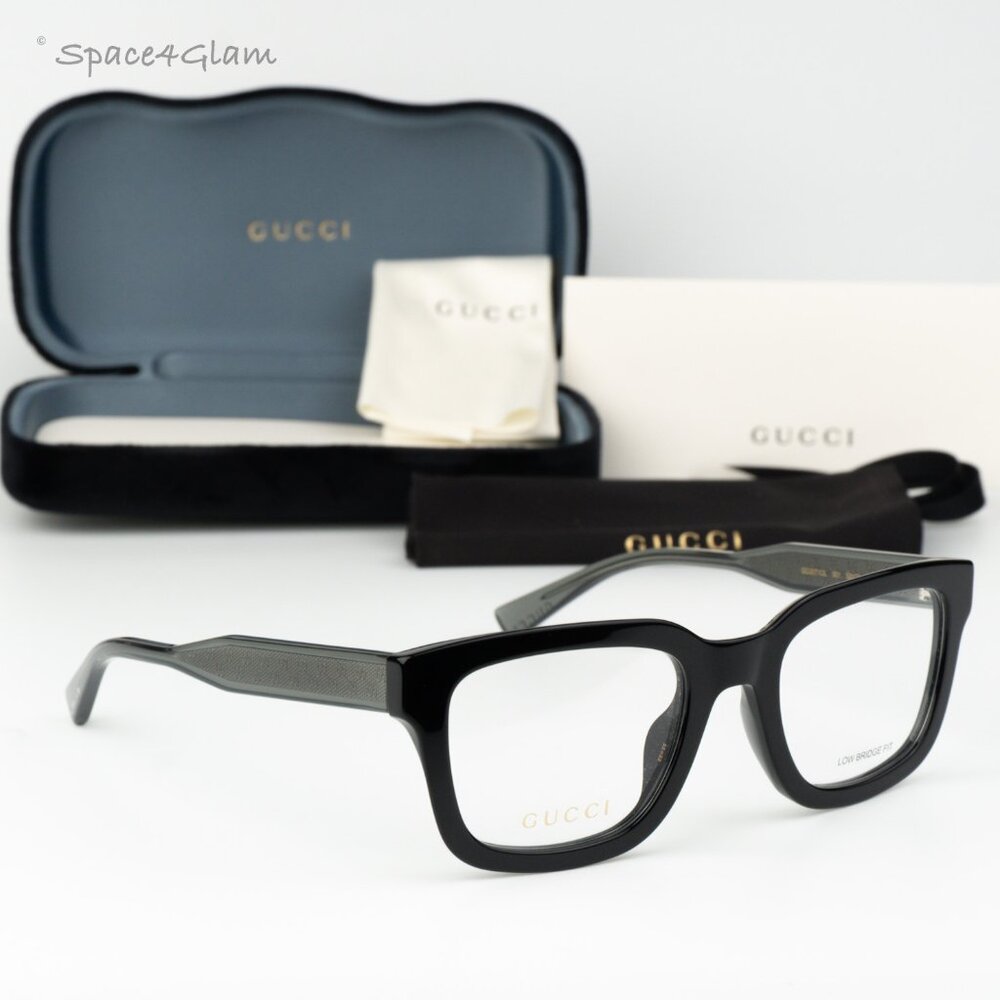 Gucci Women Eyeglasses Black Grey Demo Square GG2071OL 001 NEW AUTHENTIC
